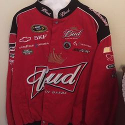 Size 3XL Nascar Kevin Harvick Bud Budweiser Red Cotton Jacket JH Design