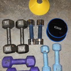 Dumbbells Sliders & Cones 