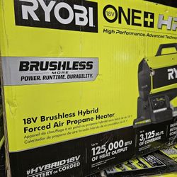 RYOBI ONE+ HP 18V Brushless Cordless 125K BTU Hybrid Forced Air Propane Heater (Tool Only)