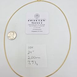 10k gold 24" 2mm micro miami cuban link chain