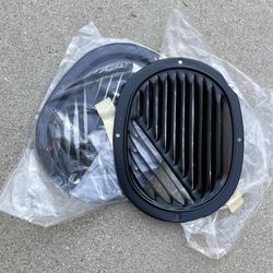 1958 Chevrolet Chevy Fresh Air Vent Covers Pair Set Black Kick Panel Impala Biscayne Bel Air Delray Brookwood Nomad Grate Interior Trim Part