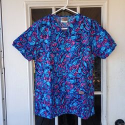 Scrubzone women's top scrub floral sz. small. 