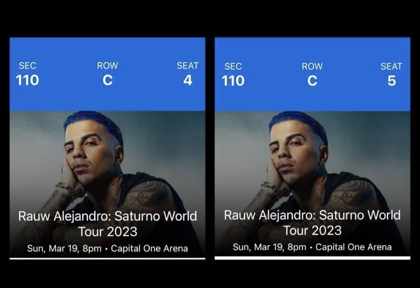2 Rauw Alejandro Tickets!!