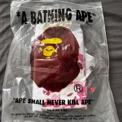 Bape White Pink T Shirt For 50