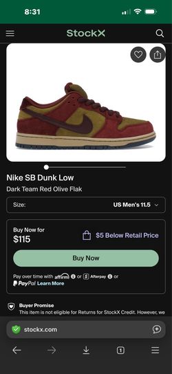 Nike SB dunk low dark team red olive flak