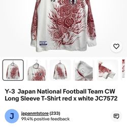 Y-3  Japan National Football Team CW Long Sleeve T-Shirt red x white JC7572