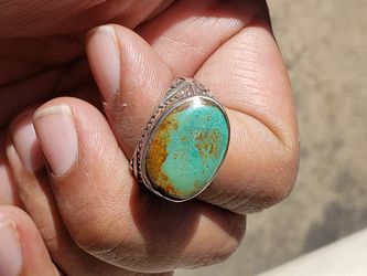 Pure silver 92.5 turquoise ring