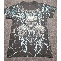 Fresh Laundry Tribulation Savage Skull Lightning Graphic Tee