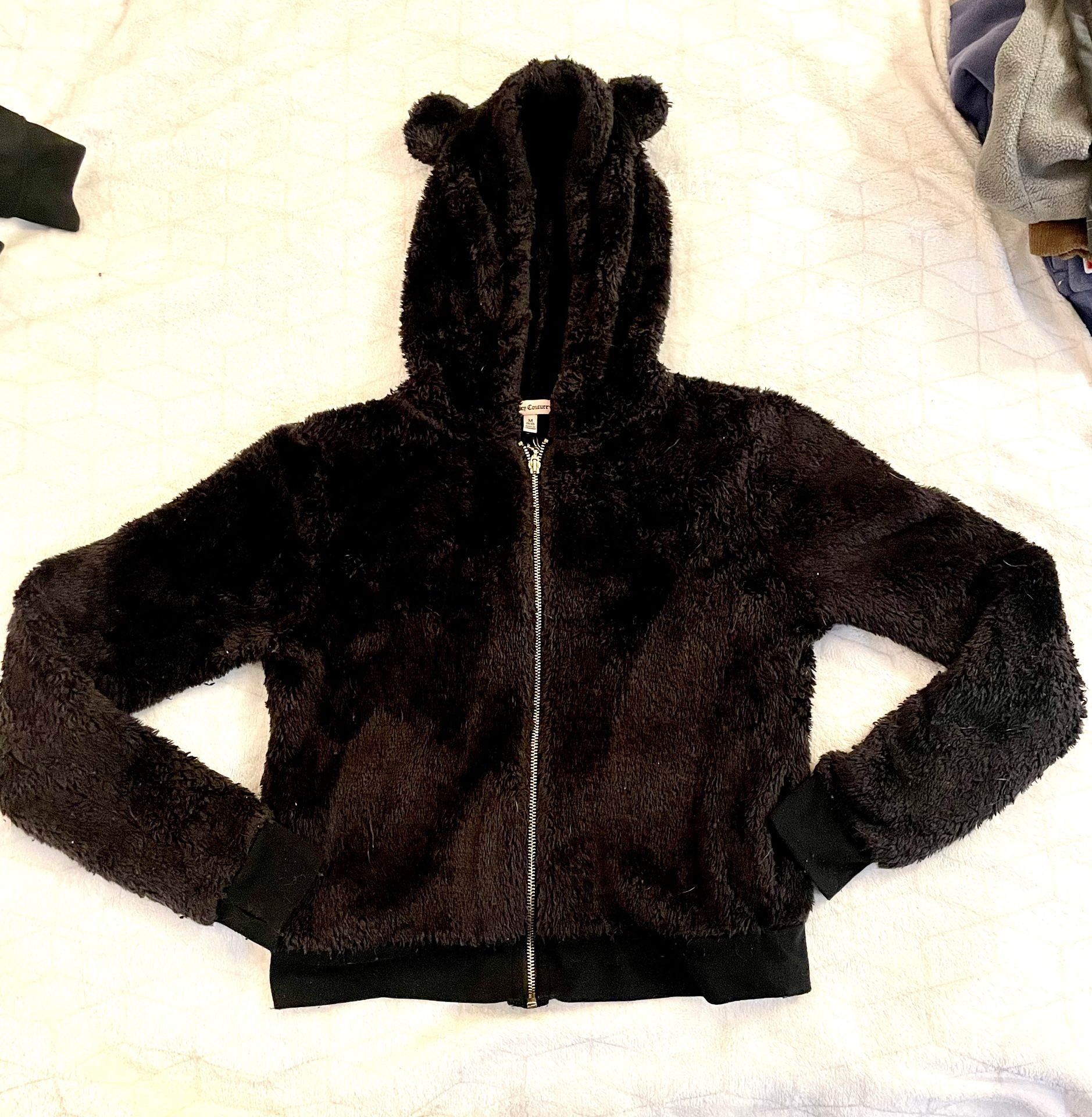 Girls Juicy Couture Black Zip Up Hoodie Size M