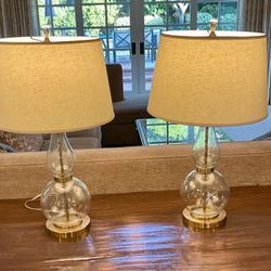 Pottery Barn Glass Table Lamps – Set of 2