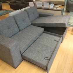 Monaco Sleeper Sofa With Storage Chaise!! Same Day Delivery! 