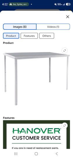 Naples Bar-Height Dining Table, Gray Aluminum Frames, Gray Glass Top, All-Weather