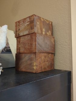 Three Cherry Wood Blocks (Wet And Sealed) For Wood Turning Bowl Blanks