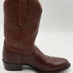 Semi New TECOVAS The Nolan Exotic SZ 8D Medium For MENS Bourbon Dark Brown