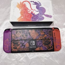 Nintendo Switch OLED Violet/Scarlet Edition With All Accessories And Dock