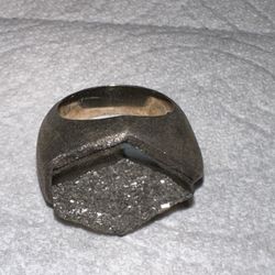 Milor Italy 925 Druzy Quartz Sterling Silver Ring Geometric Size 10