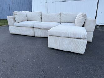 4 Piece  Corduroy Modular Sectional Couch