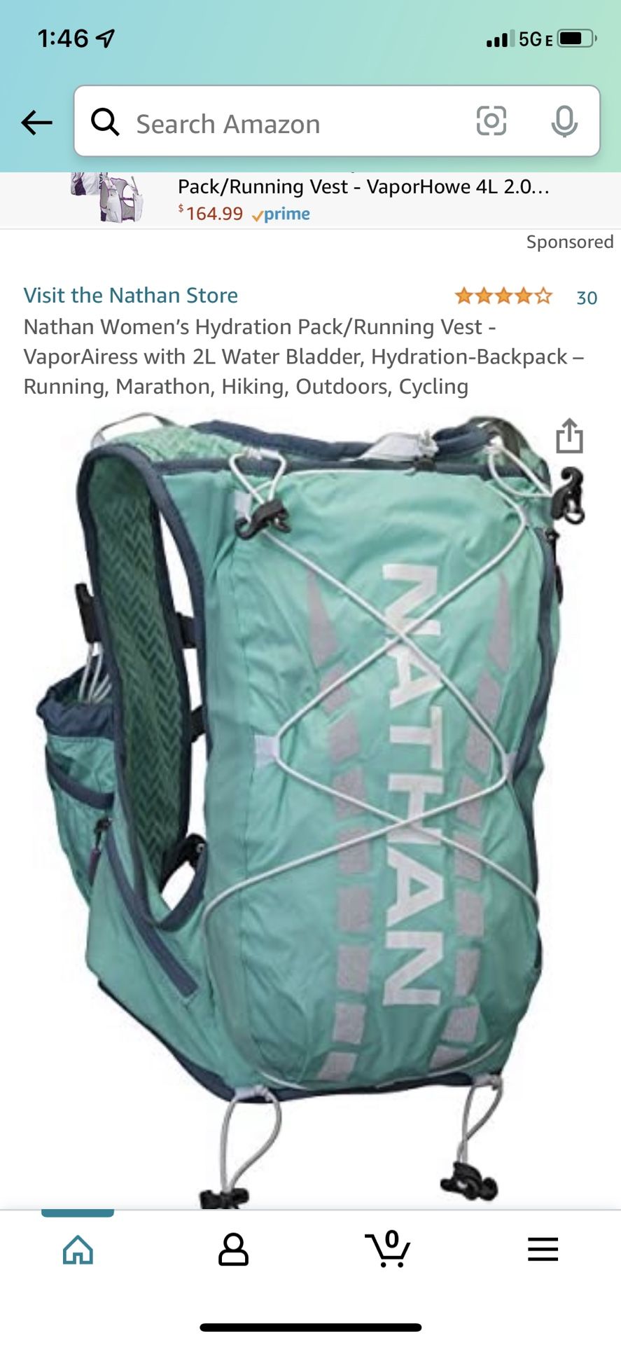 Nathan’s Womens XS Running Vest/hydration Pack