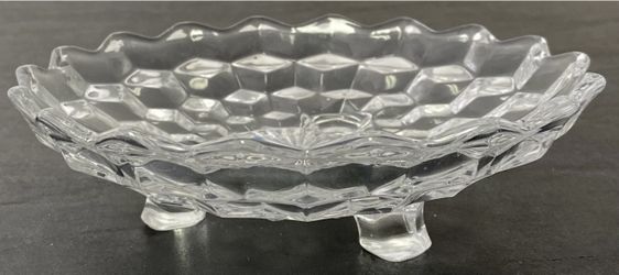 Vintage Fostoria Crystal Glass American 7” Footed Round Bon Bon Candy Dish Bowl