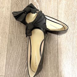 Black Bow Flats Size 6.5 – Like New (C. Paravano)