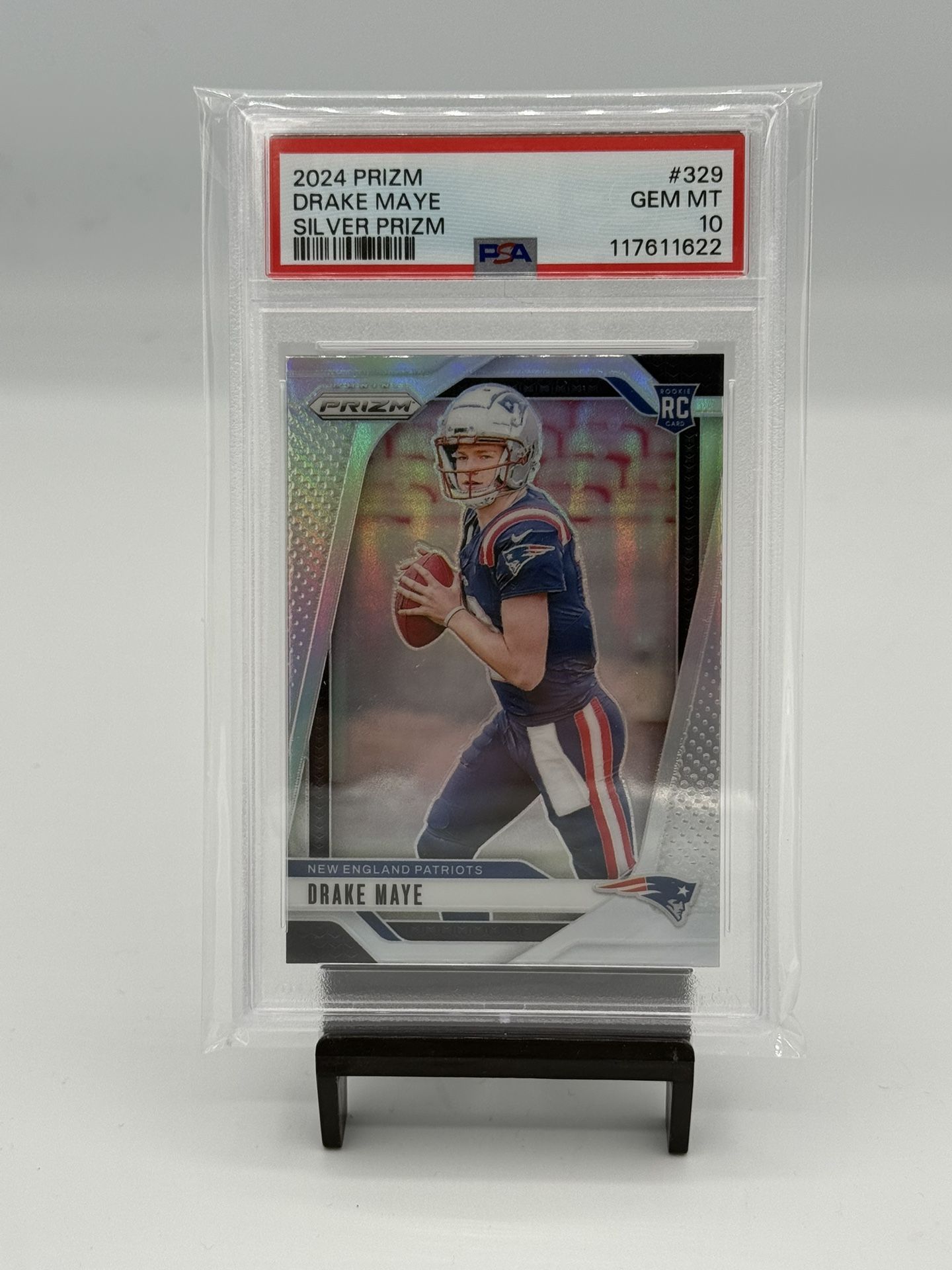 2024 Panini Prizm 329 Drake Maye Silver Gem 10