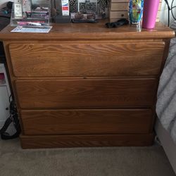 Solid Oak 3 Drawer Dresser