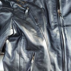 Leather Biker Jacket, Size 56