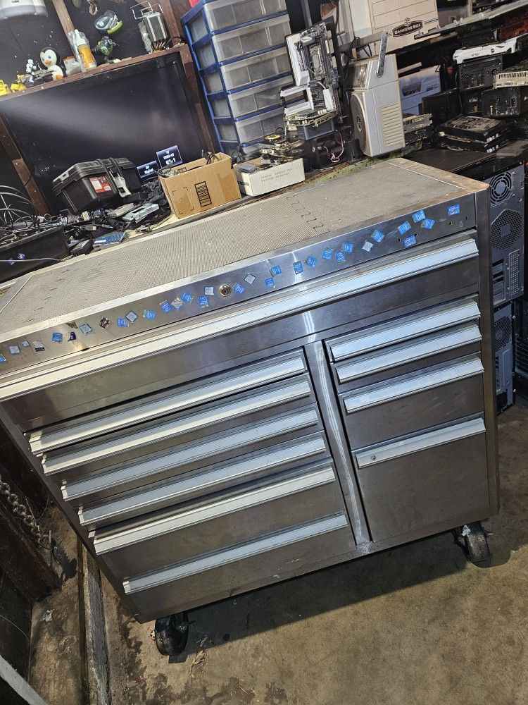 Kobalt Rolling Mobile On Wheels Metal Tool Box Toolbox Cart Workbench Chest Cabinet Dimensions: 41 × 18 × 40.5 Inch...