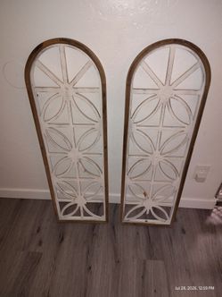 Pair of Arched Cathedral Window Wall Decor