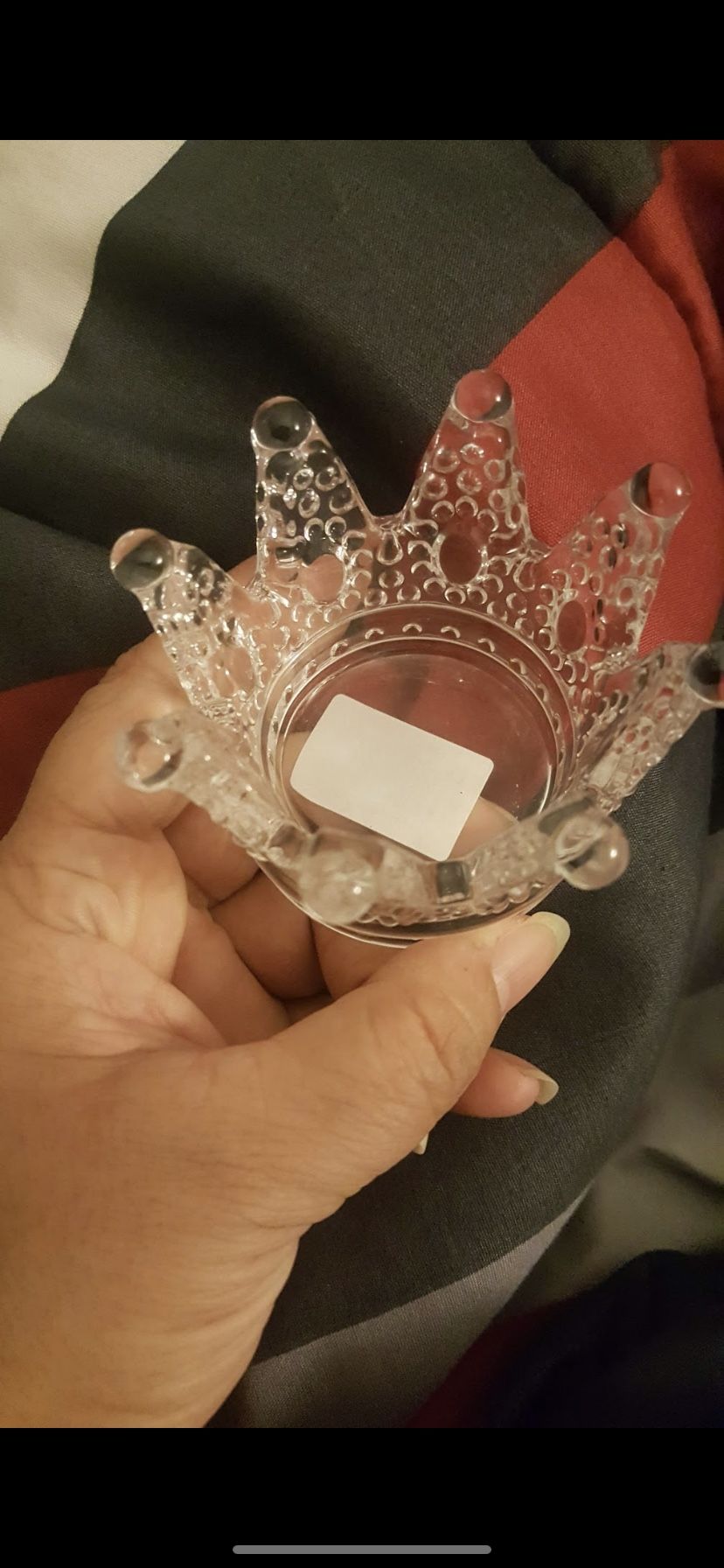 Cute Small Crystal Crown Candle Holder
