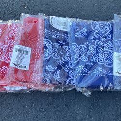 12 Ct. Pack Red & Blue Bandannas