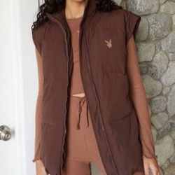 Playboy Brown Oversized Puffer Vest