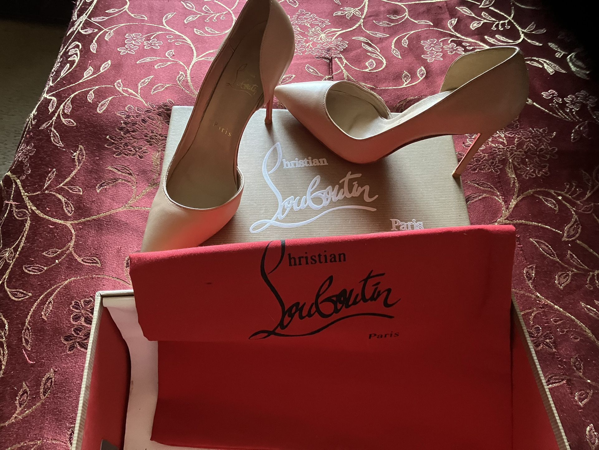 Christian Louboutin Spike Heels Size 35 Beige for Sale in Cty Of Cmmrce, CA  - OfferUp
