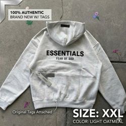 Fear of God Essentials Light Oatmeal Hoodie Brand New | 100% Authentic Size XXL