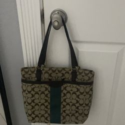 Coach Signature Stripe Tote Bag