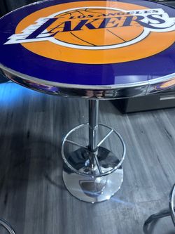 LAKER BAR STOOLS AND TABLE