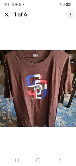 *NEW* New Era Brown San Diego Padres Dominican Republic Flag T-Shirt Men’s XL  with Tags