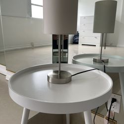 2 Side Table And 2 Table Lamps 