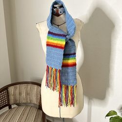 Vintage Rainbow Bohemian Winter Scarf 