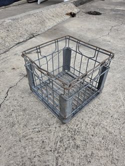 Vintage Galvanized Milk Crate