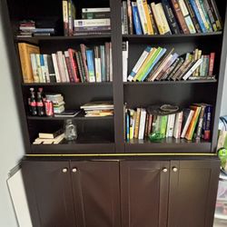 Large Dark Wood Bookshelf / Storage Cabinet 