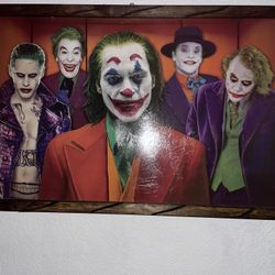 Large Framed Clown Art Print – Dark Comic Style Wall Art