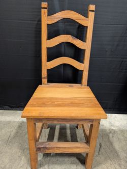 Rustic Solid Wood Ladder Back Dining Chair