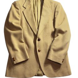 DAKS London New York Vintage Camel Hair Sport Coat Blazer with Leather Buttons