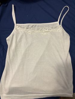 White Lace Trim Spaghetti Strap Camisole