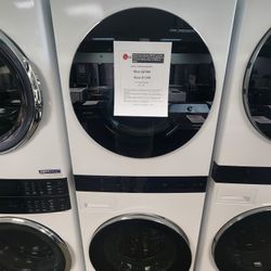 WashTower Stacked SMART Laundry Center 4.5 Cu.Ft. Front Load Washer & 7.4 Cu.Ft. Electric Dryer in White w/ Steam