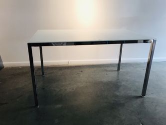 Aluminum and glass table 53x33x29 value $200