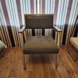Metal Wood Vintage MCM Heavy Duty Office Chair