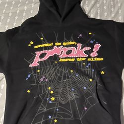 Sp5der Hoodie Black And Pink