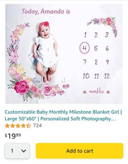 Baby Monthly Milestone Blanket Girl 